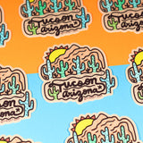Tucson Sunrise Hand Lettered Desert Landscape Vinyl Sticker