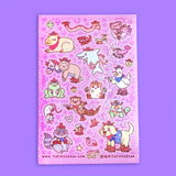 Cowboy Critters Cute Western Rodeo Glitter Sticker Sheet