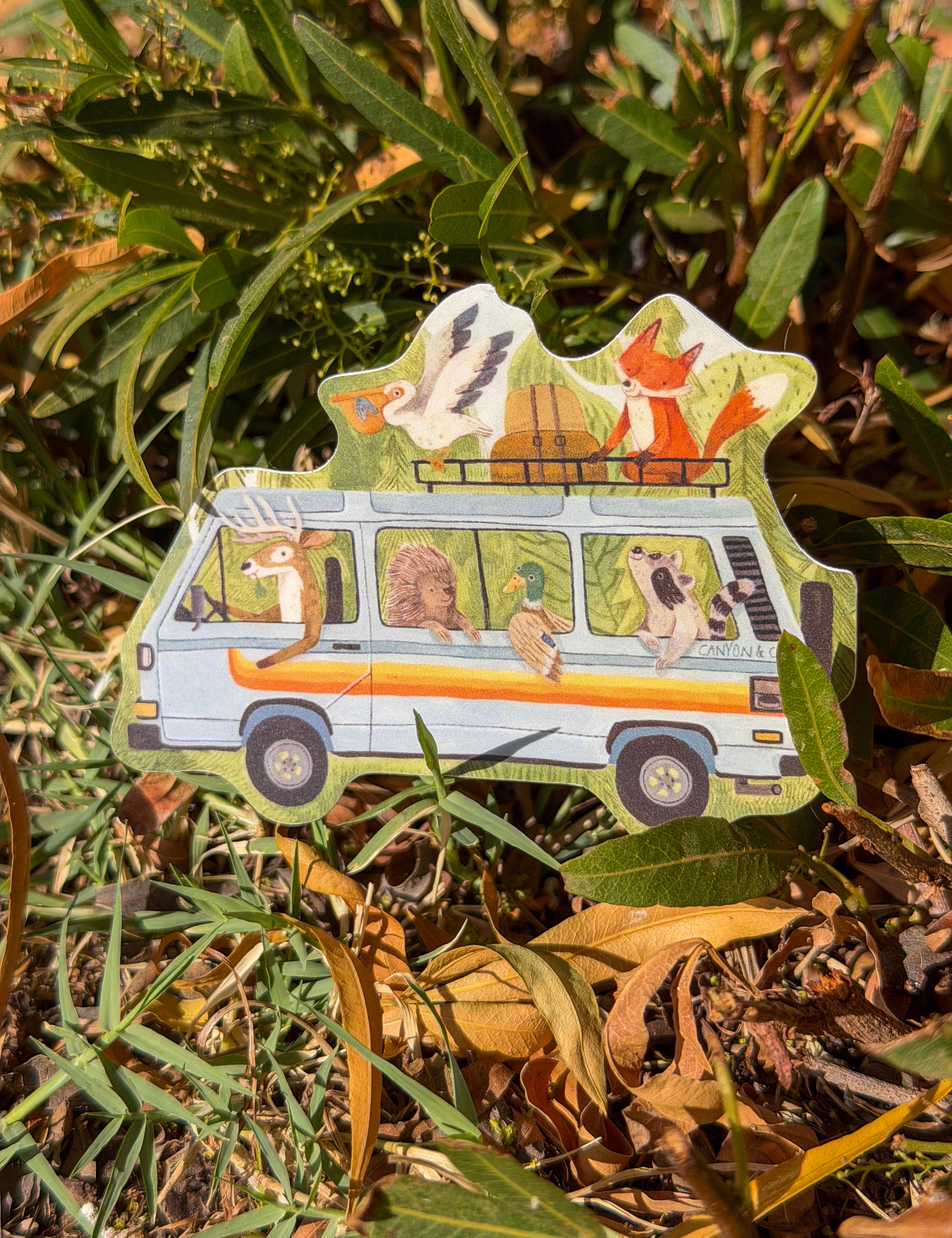 animal caravan sticker