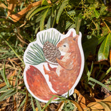 squirrel & pine sticker