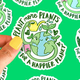 plant more plants for a happier planet growth vinyl sticker