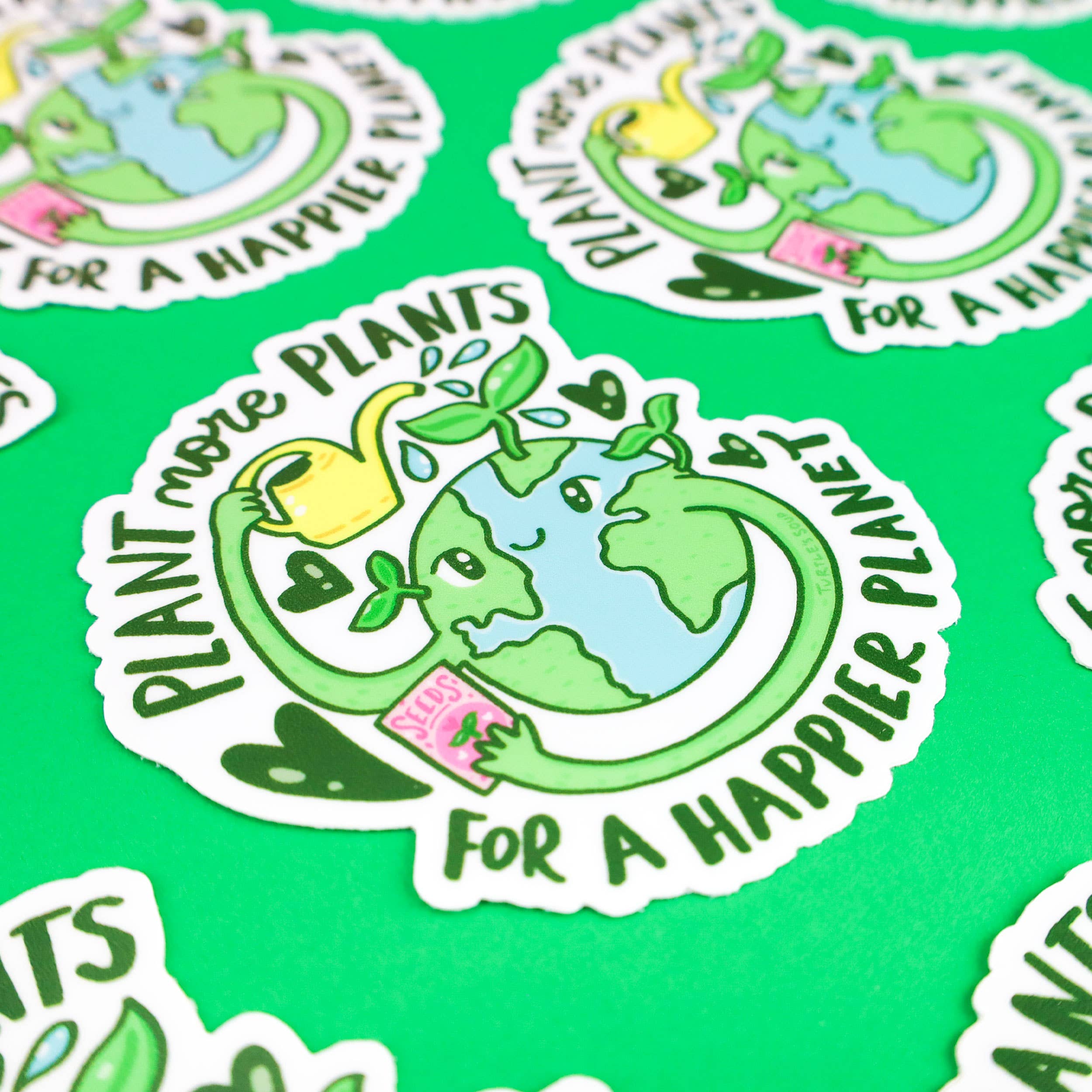 plant more plants for a happier planet growth vinyl sticker